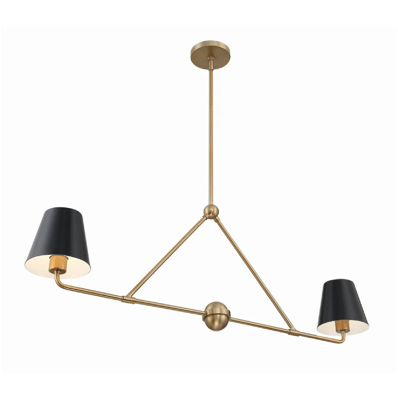 Crystorama XAV-B9302 Xavier 2-lt 42" Linear Chandelier - Black