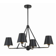 Crystorama XAV-B9304 Xavier 4-lt 32" Chandelier - Matte Black/Black