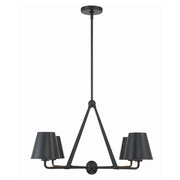 Crystorama XAV-B9304 Xavier 4-lt 32" Chandelier - Matte Black/Black