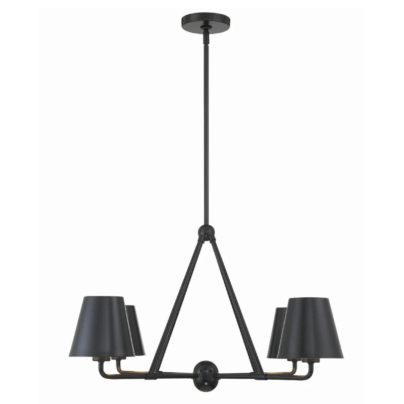 Crystorama XAV-B9304 Xavier 4-lt 32" Chandelier - Matte Black/Black