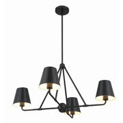 Crystorama XAV-B9304 Xavier 4-lt 32" Chandelier - Matte Black/Black