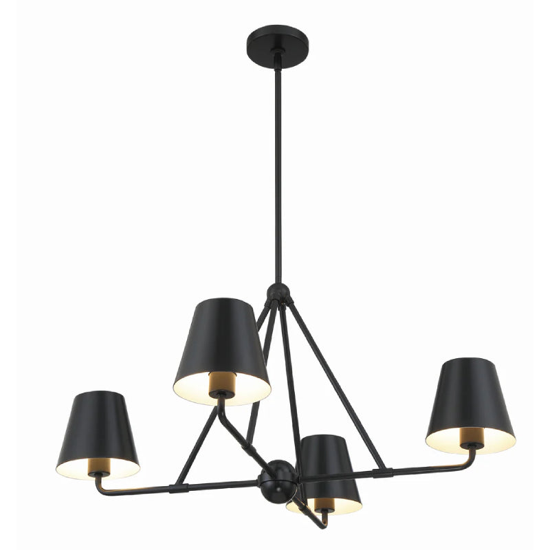 Crystorama XAV-B9304 Xavier 4-lt 32" Chandelier - Matte Black/Black