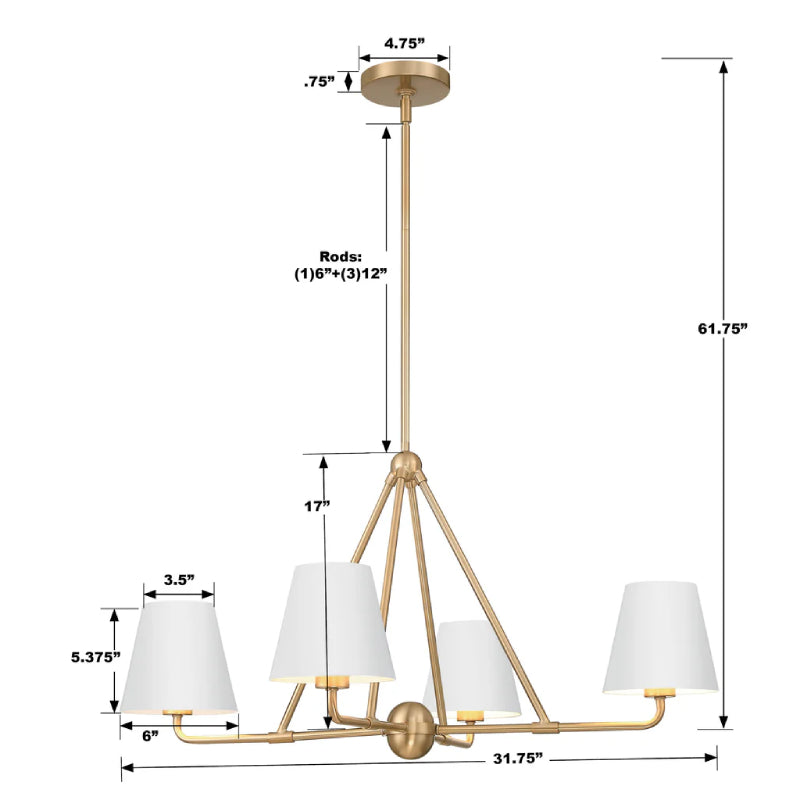 Crystorama XAV-B9304 Xavier 4-lt 32" Chandelier