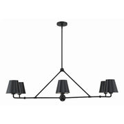 Crystorama XAV-B9306 Xavier 6-lt 46" Linear Chandelier - Matte Black/Black