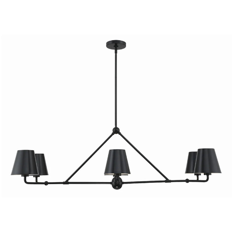 Crystorama XAV-B9306 Xavier 6-lt 46" Linear Chandelier - Matte Black/Black