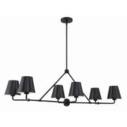 Crystorama XAV-B9306 Xavier 6-lt 46" Linear Chandelier - Matte Black/Black