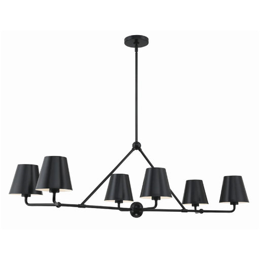 Crystorama XAV-B9306 Xavier 6-lt 46" Linear Chandelier - Matte Black/Black