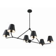 Crystorama XAV-B9306 Xavier 6-lt 46" Linear Chandelier - Matte Black/Black