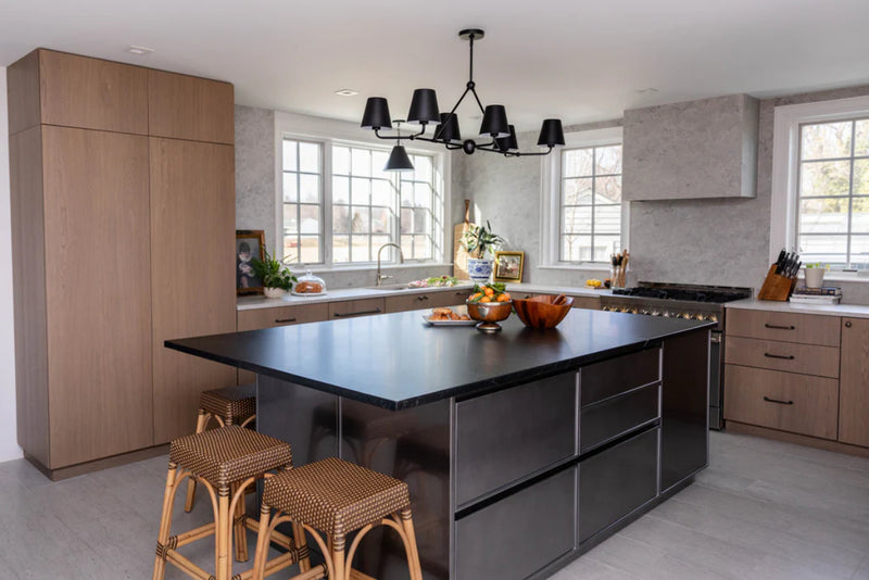 Crystorama XAV-B9306 Xavier 6-lt 46" Linear Chandelier - Matte Black/Black