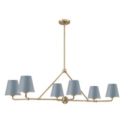 Crystorama XAV-B9306 Xavier 6-lt 46" Linear Chandelier - Blue