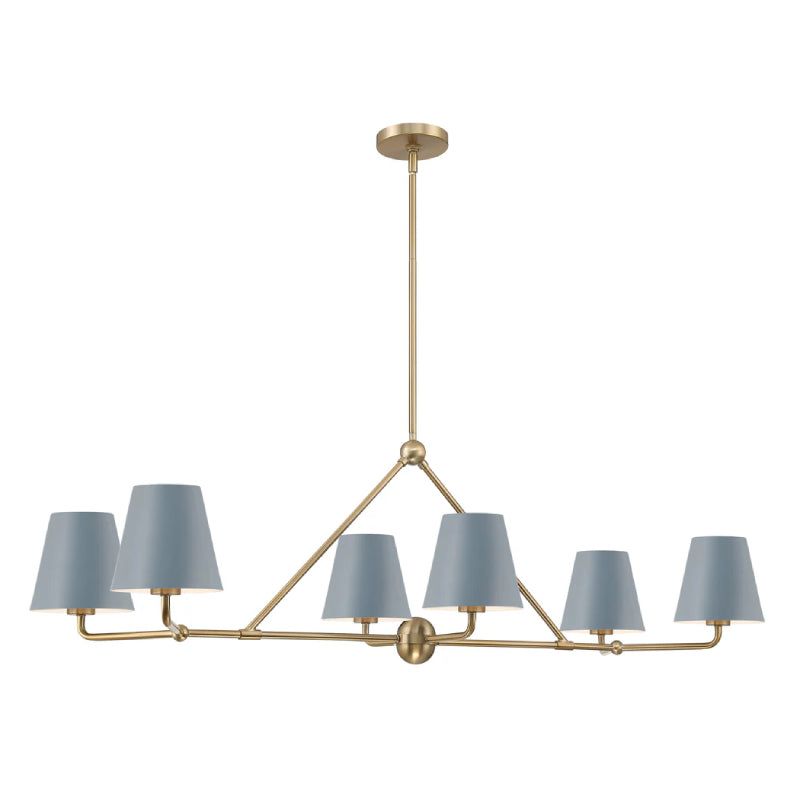 Crystorama XAV-B9306 Xavier 6-lt 46" Linear Chandelier - Blue