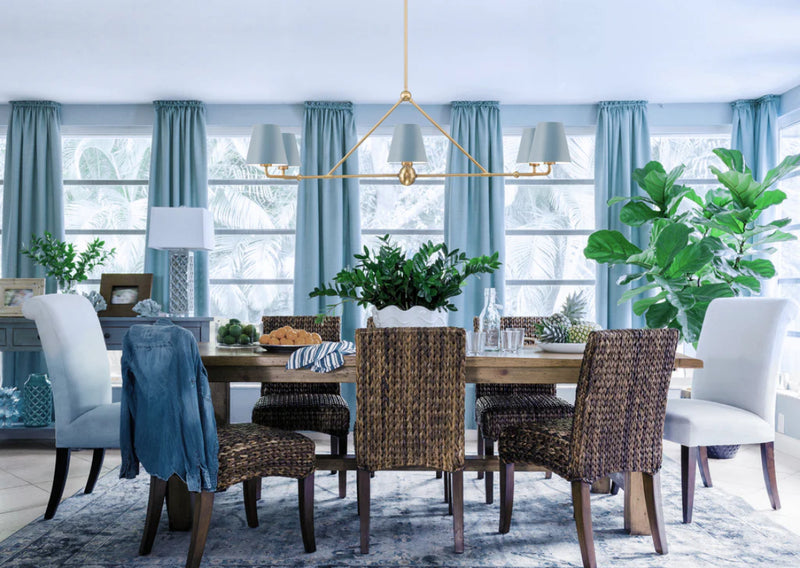 Crystorama XAV-B9306 Xavier 6-lt 46" Linear Chandelier - Blue