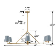 Crystorama XAV-B9306 Xavier 6-lt 46" Linear Chandelier