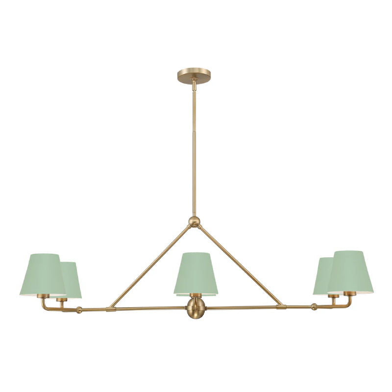 Crystorama XAV-B9306 Xavier 6-lt 46" Linear Chandelier - Green