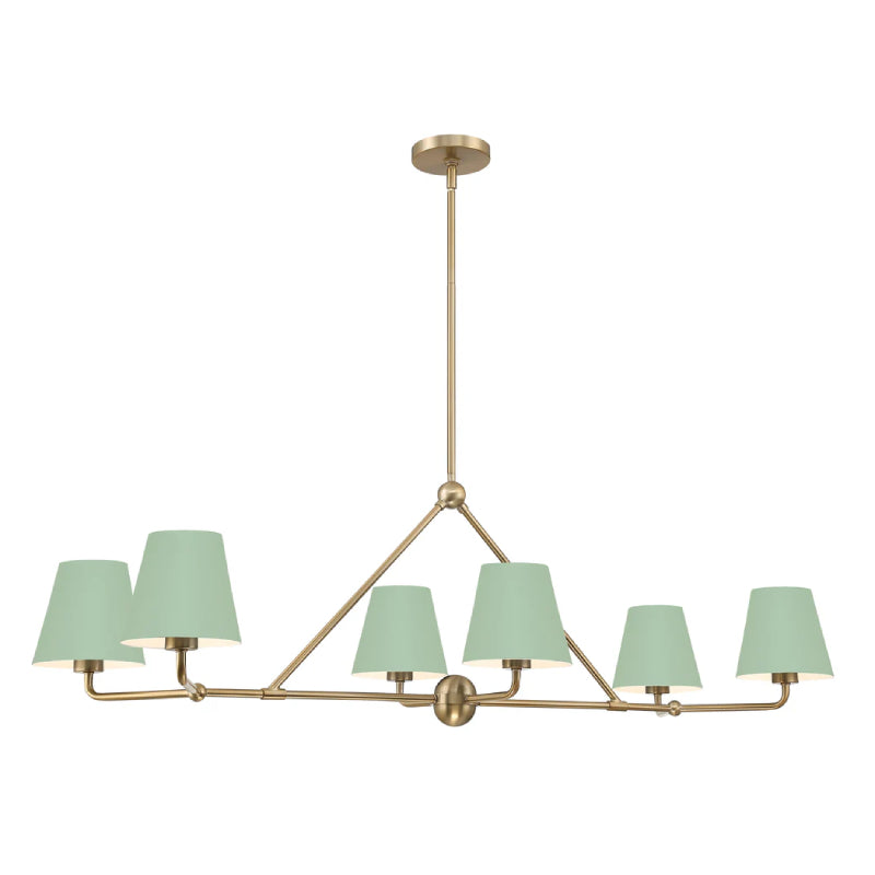 Crystorama XAV-B9306 Xavier 6-lt 46" Linear Chandelier - Green