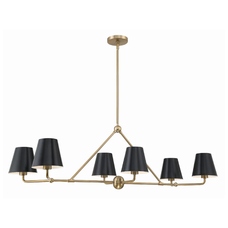 Crystorama XAV-B9306 Xavier 6-lt 46" Linear Chandelier - Black