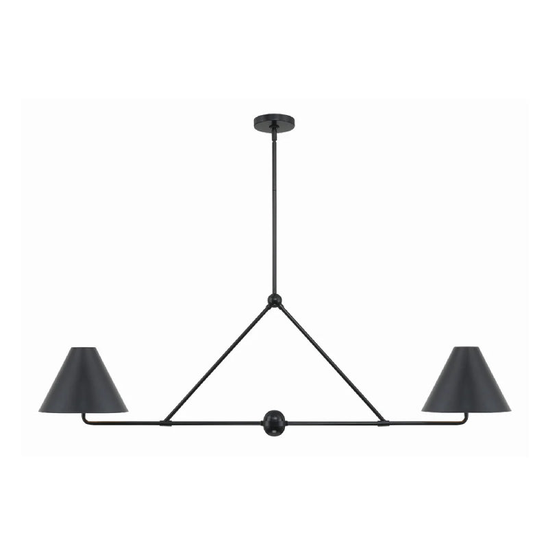 Crystorama XAV-B9307 Xavier 4-lt 54" Linear Chandelier - Matte Black