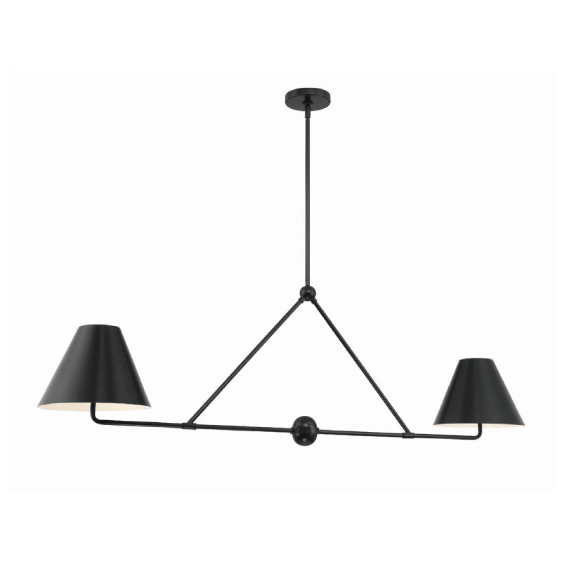 Crystorama XAV-B9307 Xavier 4-lt 54" Linear Chandelier - Matte Black