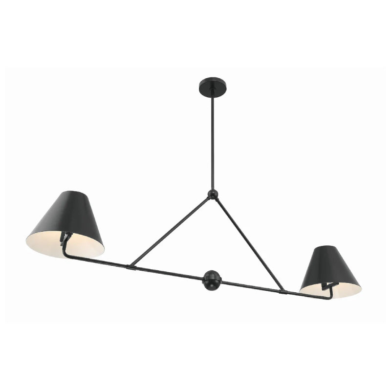Crystorama XAV-B9307 Xavier 4-lt 54" Linear Chandelier - Matte Black