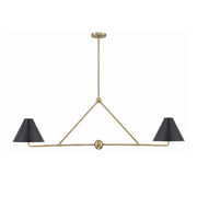 Crystorama XAV-B9307 Xavier 4-lt 54" Linear Chandelier - Vibrant Gold