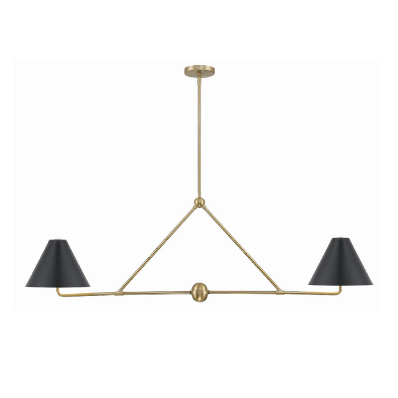 Crystorama XAV-B9307 Xavier 4-lt 54" Linear Chandelier - Vibrant Gold