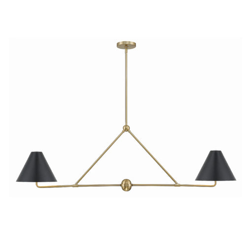 Crystorama XAV-B9307 Xavier 4-lt 54" Linear Chandelier - Vibrant Gold