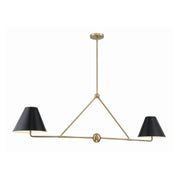 Crystorama XAV-B9307 Xavier 4-lt 54" Linear Chandelier - Vibrant Gold
