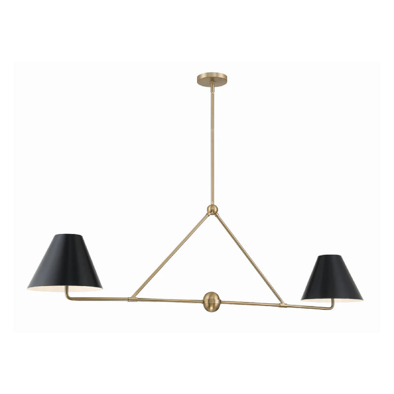 Crystorama XAV-B9307 Xavier 4-lt 54" Linear Chandelier - Vibrant Gold