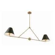 Crystorama XAV-B9307 Xavier 4-lt 54" Linear Chandelier - Vibrant Gold