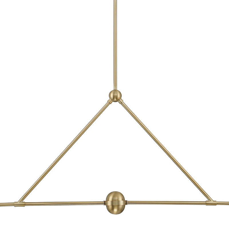 Crystorama XAV-B9307 Xavier 4-lt 54" Linear Chandelier - Vibrant Gold