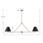 Crystorama XAV-B9307 Xavier 4-lt 54" Linear Chandelier