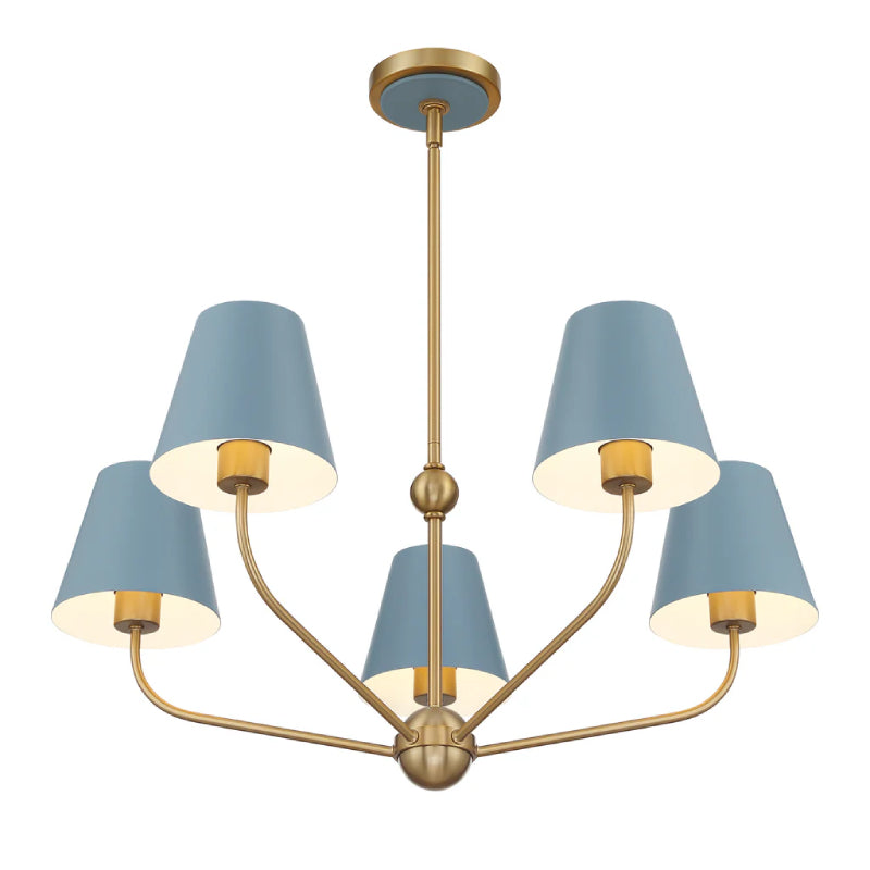 Crystorama XAV-B9315 Xavier 5-lt 28" Chandelier - Blue
