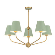 Crystorama XAV-B9315 Xavier 5-lt 28" Chandelier - Green