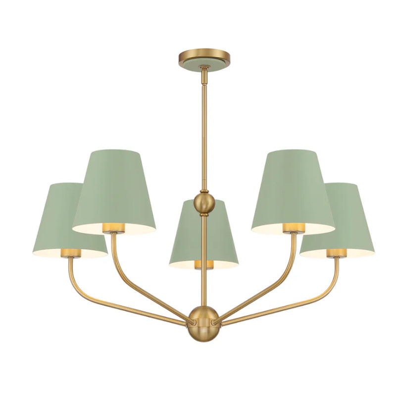 Crystorama XAV-B9315 Xavier 5-lt 28" Chandelier - Green