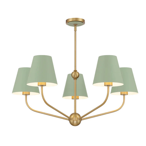 Crystorama XAV-B9315 Xavier 5-lt 28" Chandelier - Green