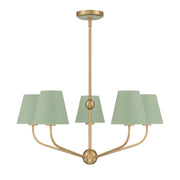 Crystorama XAV-B9315 Xavier 5-lt 28" Chandelier - Green