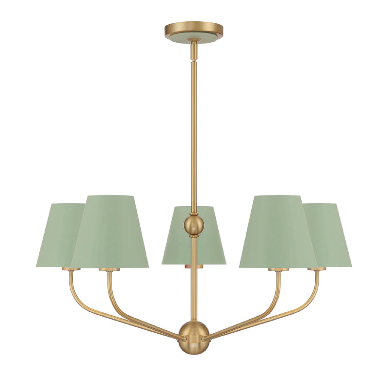 Crystorama XAV-B9315 Xavier 5-lt 28" Chandelier - Green