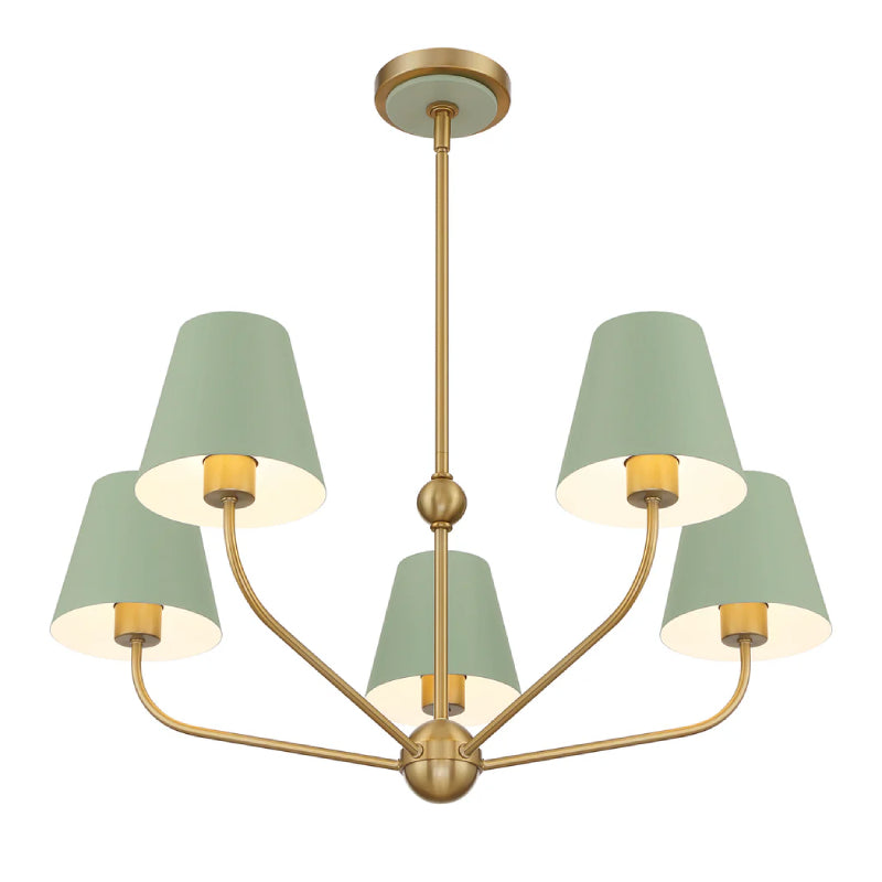 Crystorama XAV-B9315 Xavier 5-lt 28" Chandelier - Green