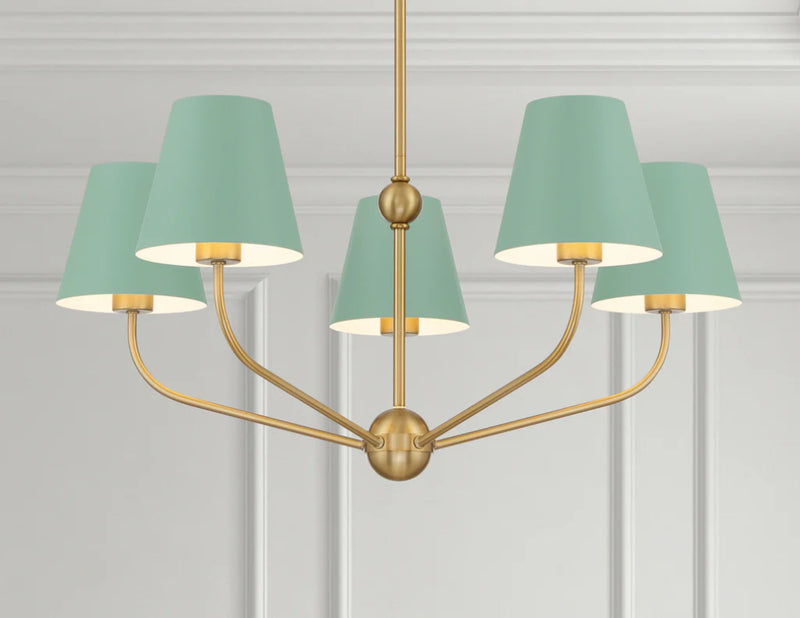 Crystorama XAV-B9315 Xavier 5-lt 28" Chandelier - Green