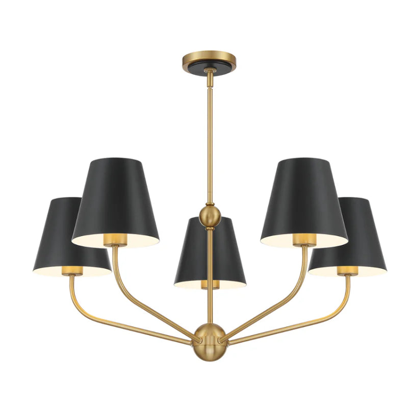 Crystorama XAV-B9315 Xavier 5-lt 28" Chandelier - Black