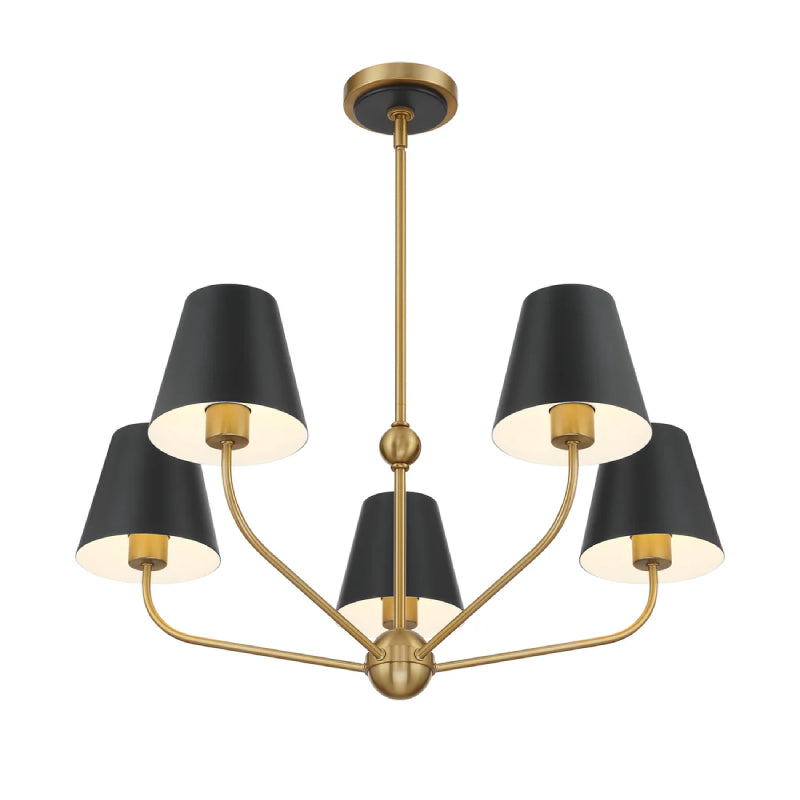 Crystorama XAV-B9315 Xavier 5-lt 28" Chandelier - Black