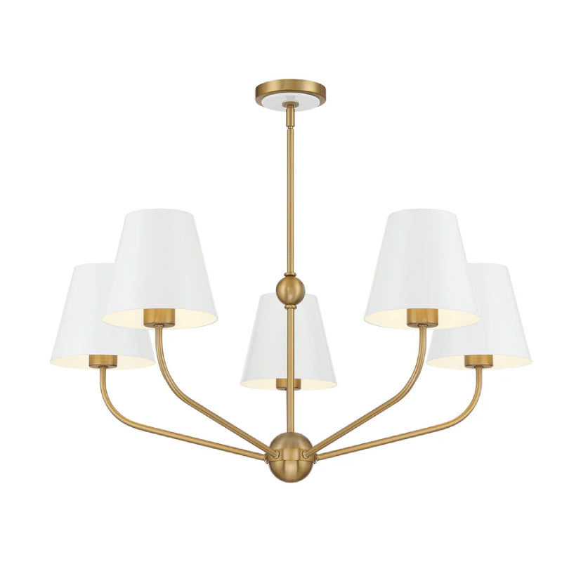 Crystorama XAV-B9315 Xavier 5-lt 28" Chandelier - White