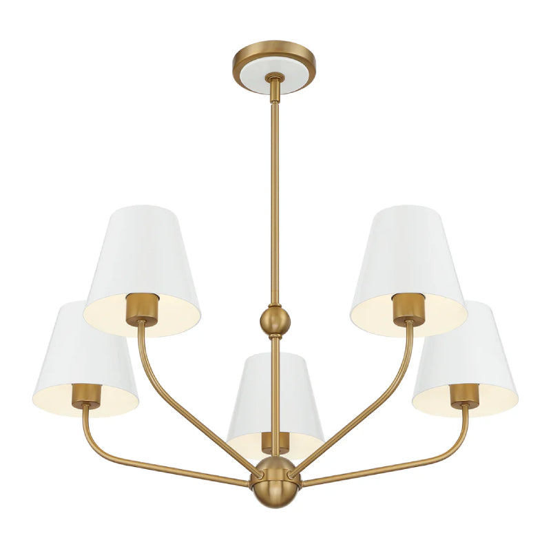Crystorama XAV-B9315 Xavier 5-lt 28" Chandelier - White