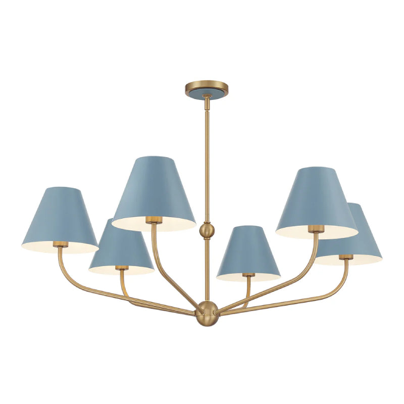 Crystorama XAV-B9316 Xavier 6-lt 40" Chandelier - Blue