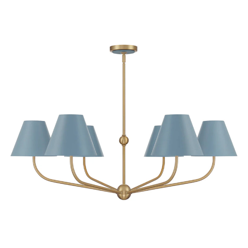 Crystorama XAV-B9316 Xavier 6-lt 40" Chandelier - Blue