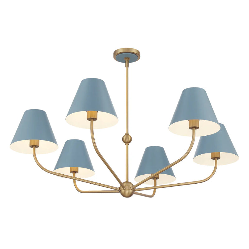 Crystorama XAV-B9316 Xavier 6-lt 40" Chandelier - Blue