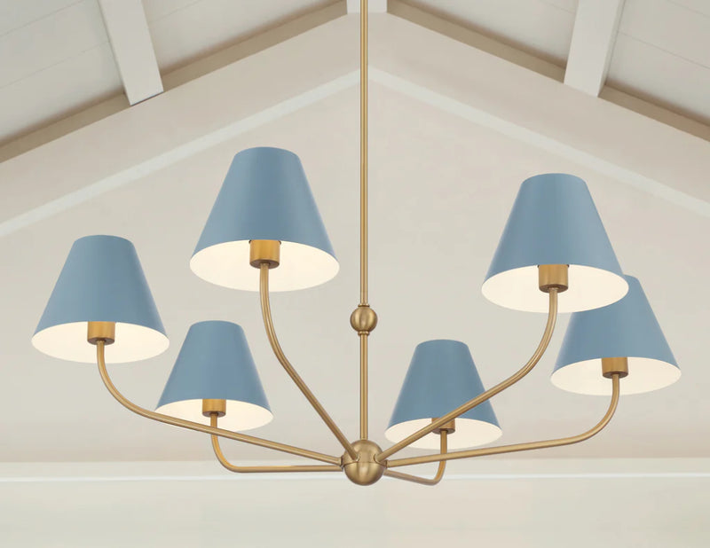 Crystorama XAV-B9316 Xavier 6-lt 40" Chandelier - Blue