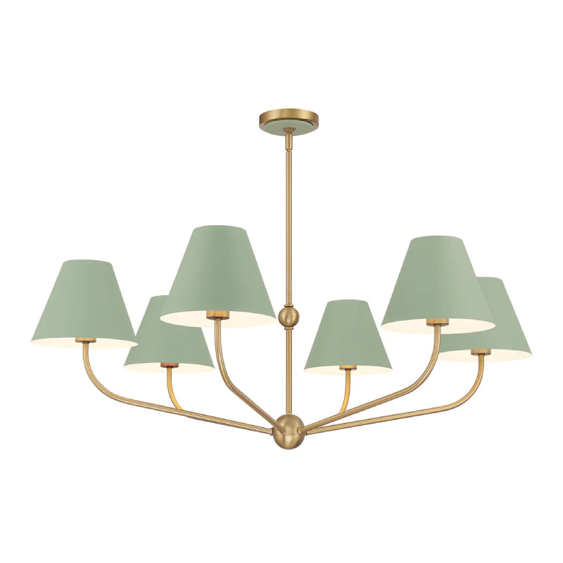Crystorama XAV-B9316 Xavier 6-lt 40" Chandelier - Green