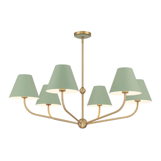 Crystorama XAV-B9316 Xavier 6-lt 40" Chandelier - Green