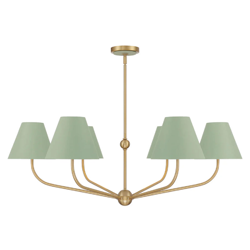 Crystorama XAV-B9316 Xavier 6-lt 40" Chandelier - Green
